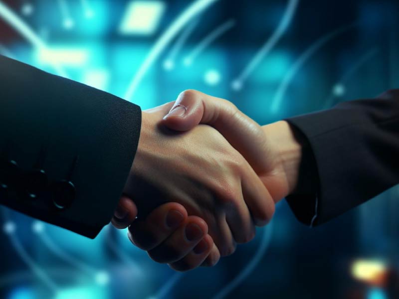 hand shaking 2 business people